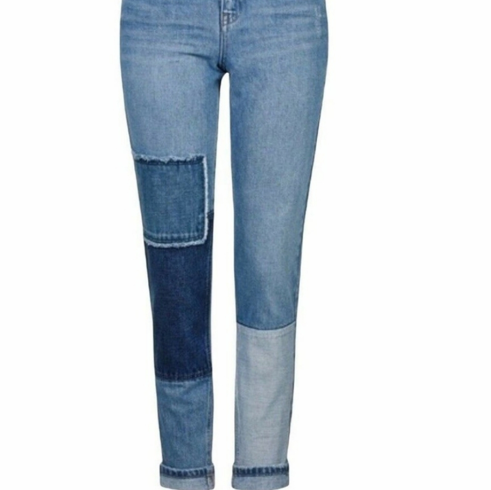 TOPSHOP Womens Patchwork Highrise Jeans